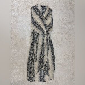 Paper‎ Heart Snake Print Sleeveless Wrap Midi Dress Size M